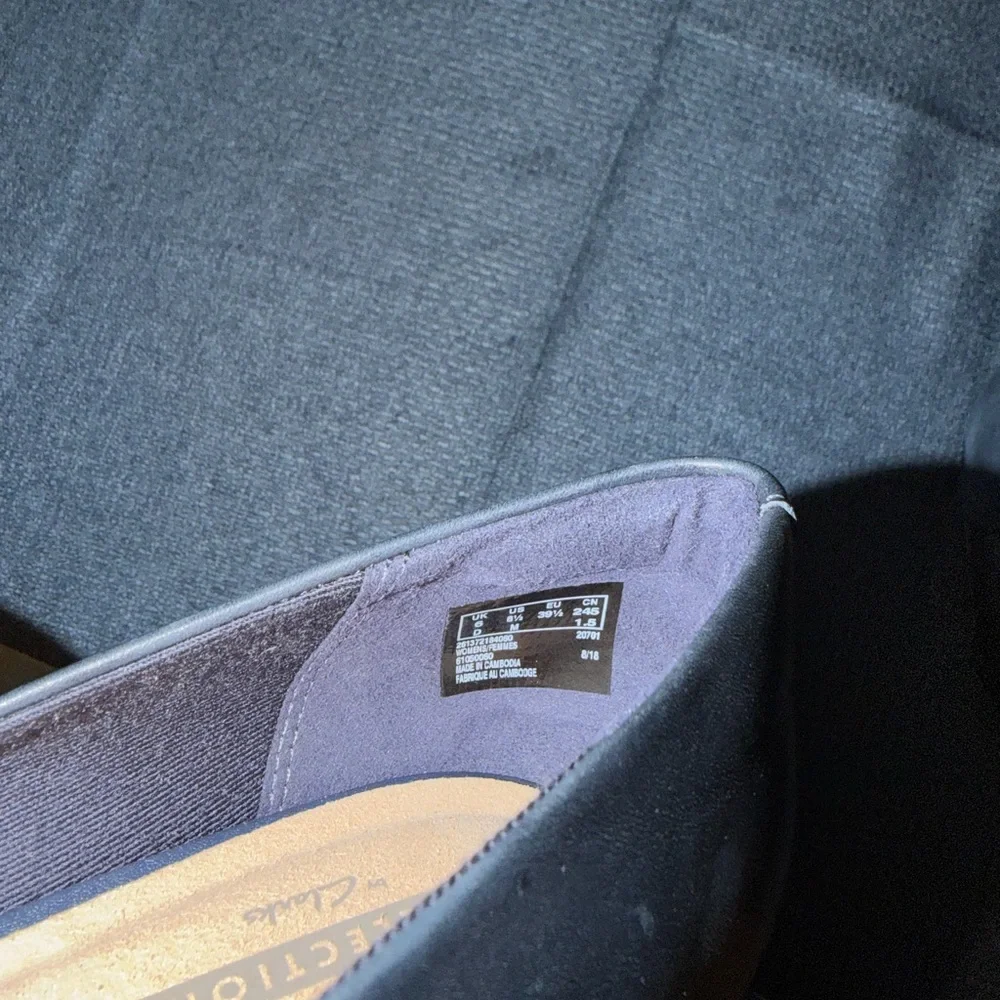 Clarks Two-Tone Navy Pointed-Toe 3in Heels - Picture 7 of 7
